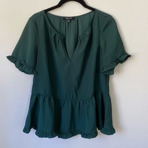 Madewell Stanza Ruffle Peplum Top